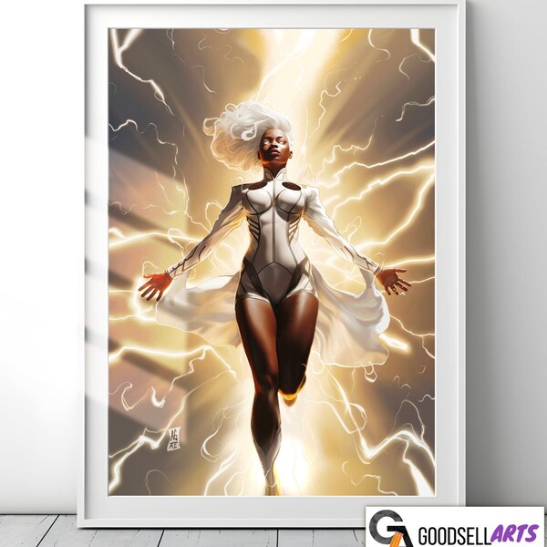 Storm Poster; Marvel X-Men print, Storm Wall Art; Storm Gift, Storm Comics Print, Oroura Monroe print, Storm Art Print