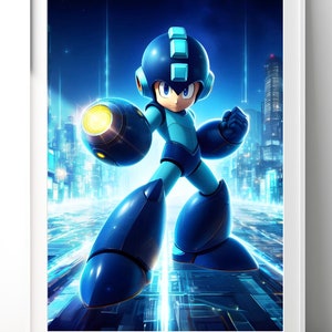 Mega Man Poster | Mega Man art print | Video Game Wall Art | Gamer Gifts | Video Game Decor | Nintendo Gift