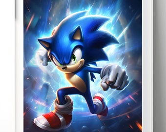 Sonic the Hedgehog Poster | Sonic art print | Video Game Wall Art | Gamer Gifts | Video Game Decor | Sonic Gift | Retro Gamer