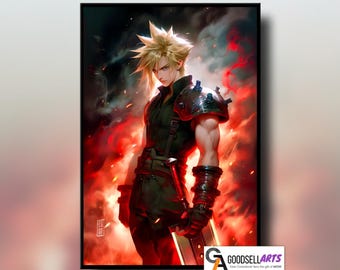 希少　店頭用　ファイルファンタジーⅦ　アドベントチルドレン　販促ポスター square - FF7 アドベントチルドレン ウォールスクロールポスター