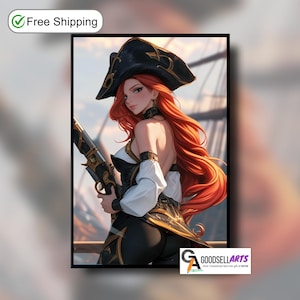 Miss Fortune League of Legends poster, LoL wall art print, Video Game room decor, League of legends gift, LoL fanart, Gamer gift