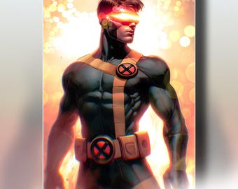 アート・デザイン・音楽 MEN IN MOTION THE ART AND PASSION Cyclops Art Print, Marvel X-men Wall Art, Scott Summers X-men
