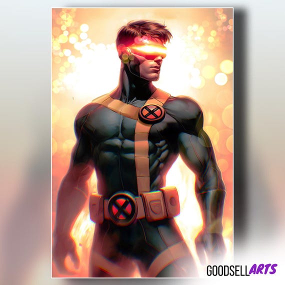 Cyclops Art Print, Marvel X-men Wall Art, Scott Summers X-men