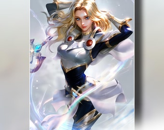 Lux Art Print | League of Legends Poster | Luxanna Crownguard Wall Art | Light Mage | Star Guardian | Demacia | LoL Champion Gift