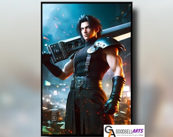 FF7　ポスター　リメイク 　光沢ポスター(B2サイズ) ファイナルファンタジーVII リメイク - 限定版ファインアートプリント