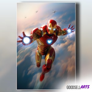 Iron Man Poster | Avengers Wall Art | Tony Stark Print | Comic