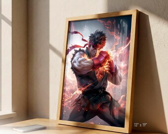 Evil Ryu Street Fighter Poster | Ryu Wall Art | SF6 Poster | Ryu