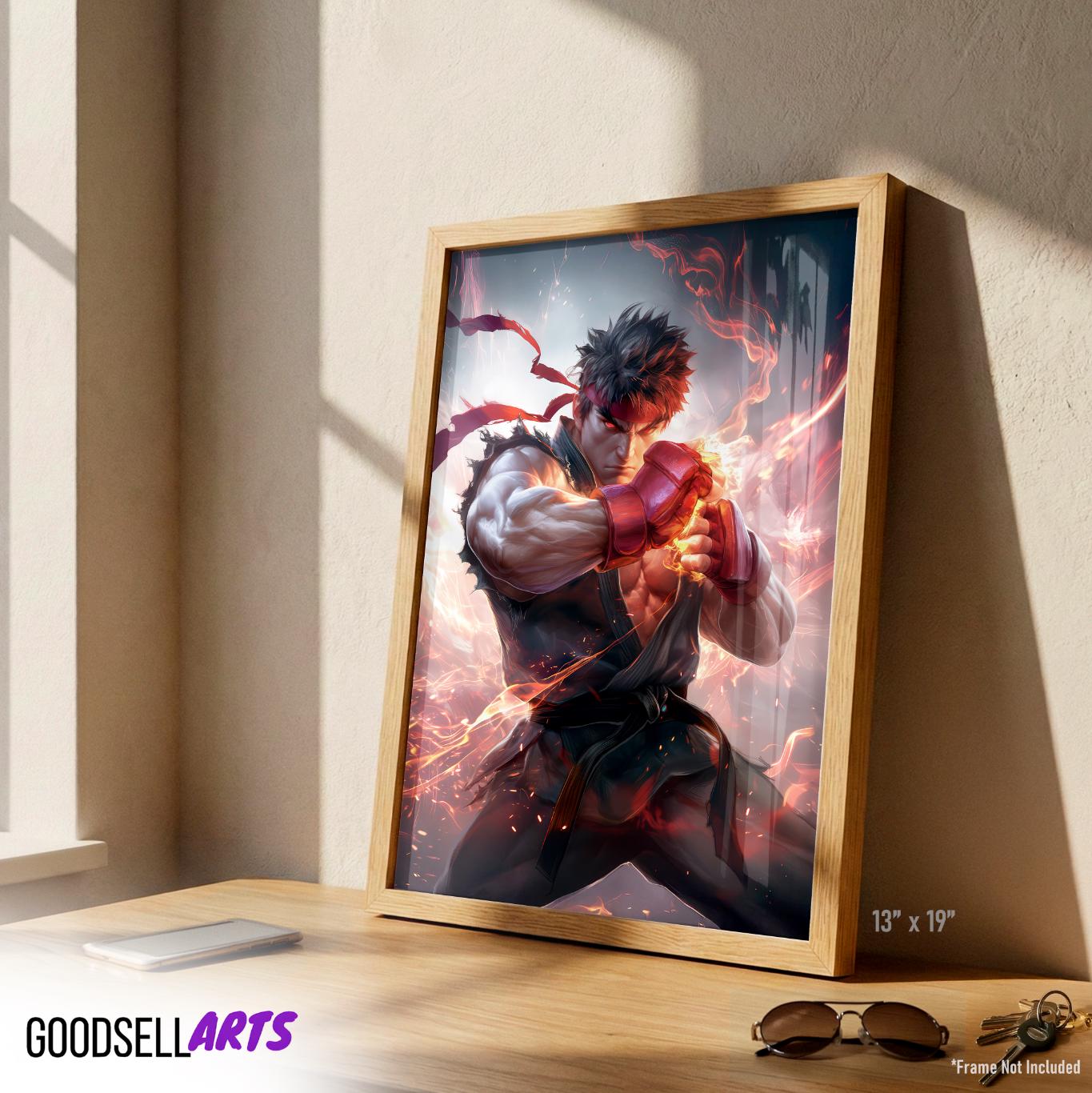 Evil Ryu Street Fighter Poster | Ryu Wall Art | SF6 Poster | Ryu