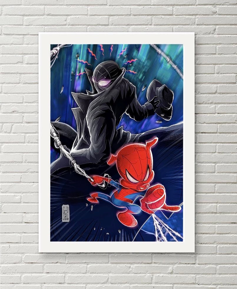 Spiderman noir affiches et impressions par NES - Printler
