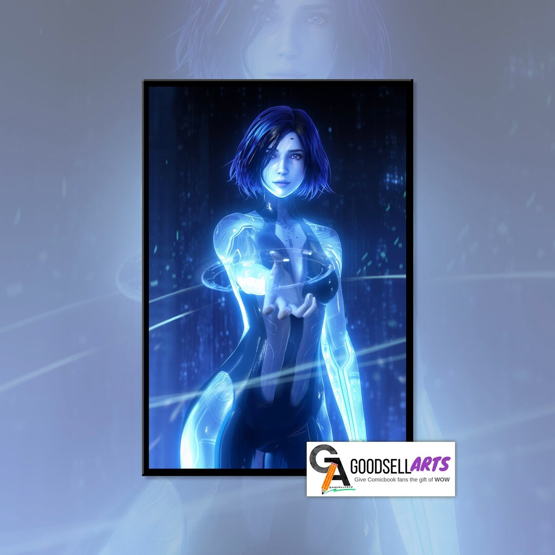 Cortana Halo Poster | Cortana Halo Art Print | Halo Gaming Poster ...