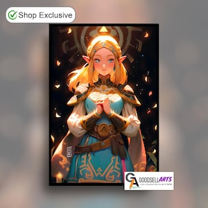 Princess Zelda Poster Print | Legend of Zelda art print | Breath of the Wild  | Echoes of wisdom | Video Game Room Wall Art | Zelda fan Gift