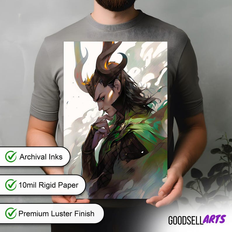 Loki Poster Print | Marvel Loki Art Print | Avengers Poster Loki fan art | Loki Odinson | Loki MCU | Marvel poster gift | Geek room decor image 4