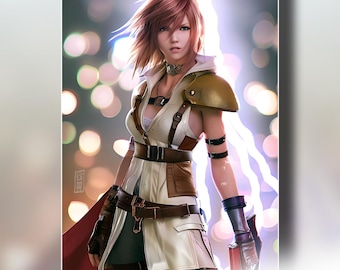 Lightning Final Fantasy Wall Art, FF13 Heroine, Claire Farron