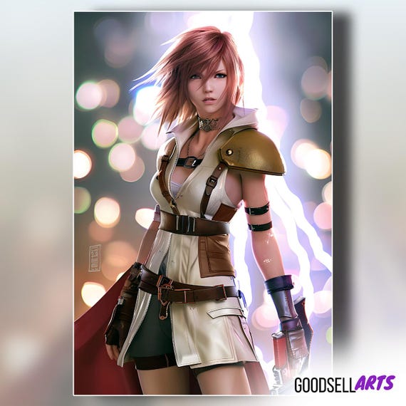 Lightning Final Fantasy Wall Art, FF13 Heroine, Claire Farron