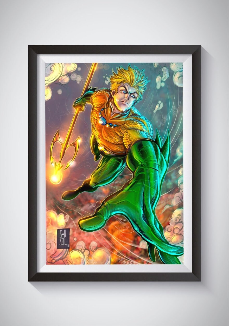 Aquaman Poster Movie Print Arthur Curry Dc Comics Wall Art Etsy Aquaman Poster Movie Print Arthur Curry Dc Comics Wall Art Etsy