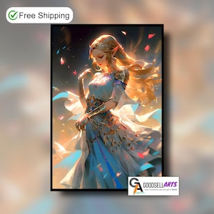 Princess Zelda Poster | Zelda wall art | Nintendo Game room decor | Video Game art | Breath of the Wild |  Echoes of wisdom | Zelda fan gift
