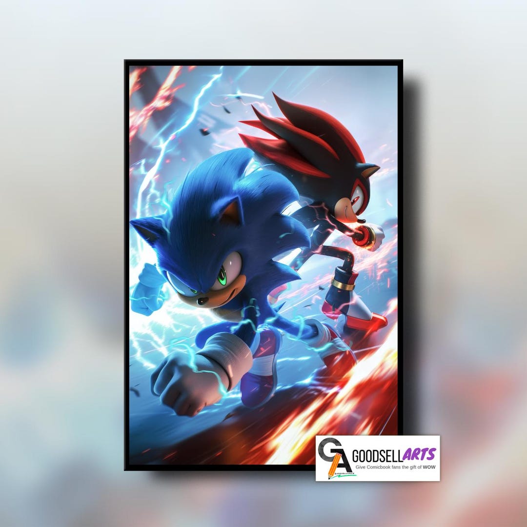 Sonic and Shadow Poster | Sonic the Hedgehog Movie Wall Art Print ...