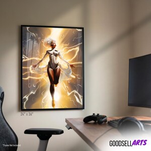 Storm Art Print | X-Men Wall Art | Marvel Rivals Poster | Ororo Munroe Print | X-Men 97 Fan Gift | Mutant Decor | Superhero Wall Art bild 2