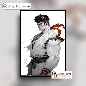Street Fighter RYU Poster |  Ryu Street Fighter Art SF6 | Ryu Poster | Street Fighter 6 Kunstdruck | Ryu SF Wandkunst | Ryu Fan Art Geschenk