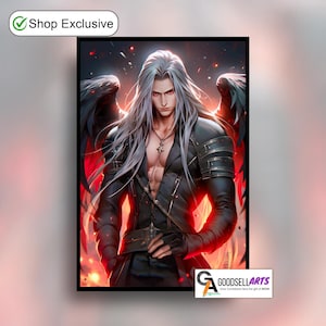 Sephiroth Final Fantasy Poster | Final Fantasy 7 Sephiroth wall art | FF7 | Gaming poster | Video Game art | Game Room Decor