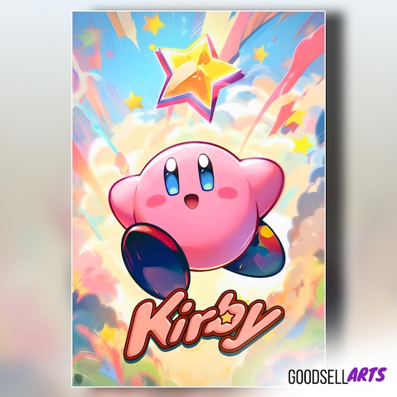 Kirby Poster | Nintendo Wall Art | Kirby Art Print | Gamer Room