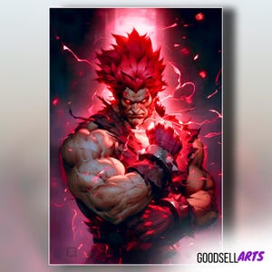 Akuma Art Print | Street Fighter 6 Poster | SF6 Wall Art | Satsui no Hado | Fighting Game Decor | Capcom Gift | Gamer Room Art | SF6 Fan