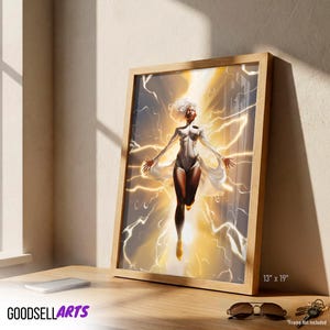 Storm Art Print | X-Men Wall Art | Marvel Rivals Poster | Ororo Munroe Print | X-Men 97 Fan Gift | Mutant Decor | Superhero Wall Art bild 7