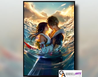 ファイナルファンタジーX ティーダとユウナ - ポスター 13x19