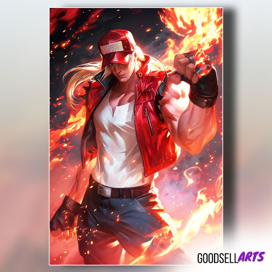 B2大 ポスター　ザ・キング・オブ・ファイターズ Terry Bogard Poster | King of Fighters Print | Fatal Fury Wall Art