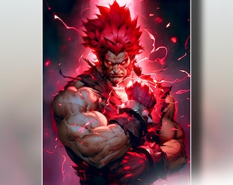 Evil Ryu Street Fighter Poster | Ryu Wall Art | SF6 Poster | Ryu