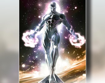 Silver Surfer Poster | Marvel Wall Art Print | Norrin Radd Art