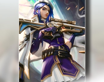 Arcane Caitlyn Poster | League of Legends Print | LoL Wall Art | Gamer Room Decor | Video Game Print | Caitlyn Kiramman | Piltover Decor
