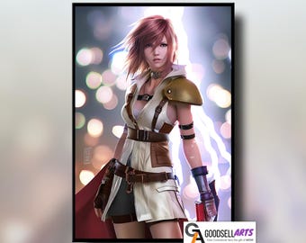 Lightning Final Fantasy Poster | FF13 Gaming Decor | Lightning FF