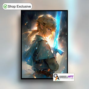 Link Poster | Legend of Zelda Gift | Zelda art print | Link Wall Art | Gamer Gift | Breath of the Wild Art Print | Tears of the Kingdom