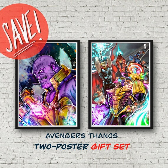 Avengers Endgame Poster Thanos Thor Iron Man Captain America Print Marvel Wall Art Decor Infinity War Mcu Gift For Men Fanart