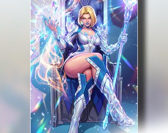 Emma Frost Art Print | Marvel Rivals Poster | X-Men Wall Art | White Queen Vanguard | Comic Book Decor | Superhero Gift | Mutant Fan Art