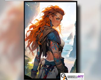 Aloy Poster | Horizon Zero Dawn Poster | Gaming Decor | Forbidden West Poster | Video game poster | Gaming gift | Aloy art print