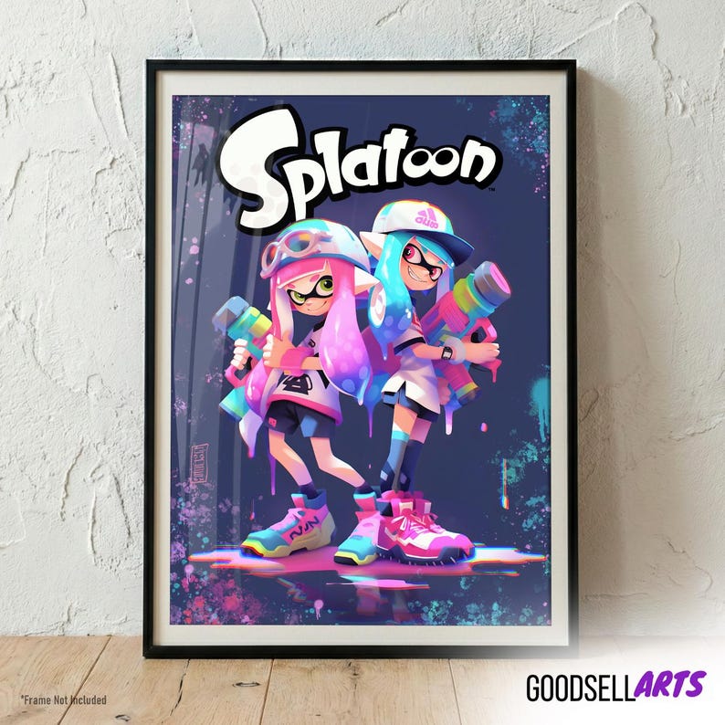 Frame Splatoon Inklings Splatoon Wall Art, Squid Kid Gaming, Video Game Poster ...