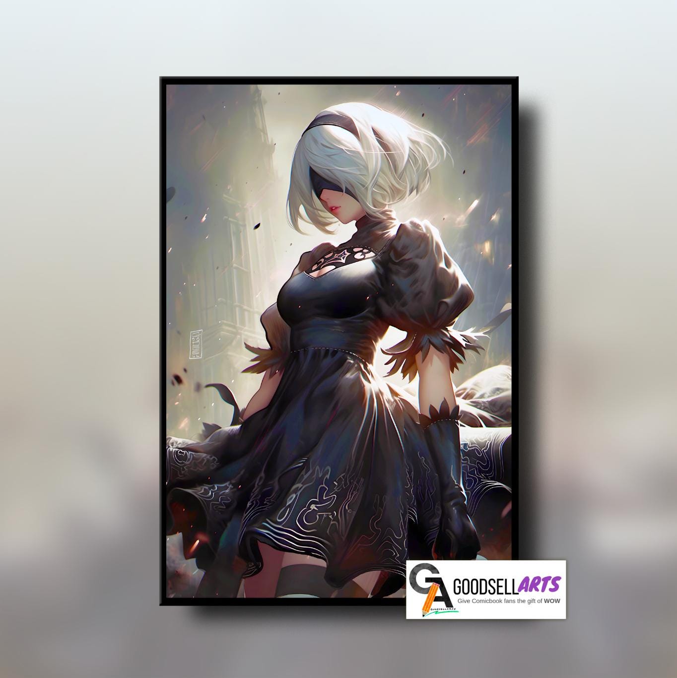Poster di Nier Automata, stampa artistica da parete di Android 2B, poster di videogiochi, arredamento per sala giochi, regalo per fan di Nier Android 2B, poster di videogiochi