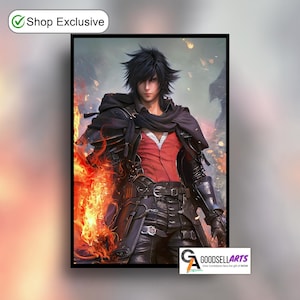 クライヴ・ロスフィールド ファイナルファンタジー16 ポスター、FF ゲームアートプリント、ビデオゲーム ウォールアート、クライヴ FF 装飾ギフト、JRPG ゲームルーム ウォールデコ、ファンアート