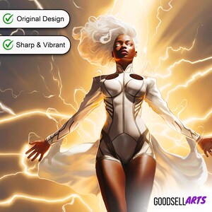 Storm Art Print | X-Men Wall Art | Marvel Rivals Poster | Ororo Munroe Print | X-Men 97 Fan Gift | Mutant Decor | Superhero Wall Art bild 3