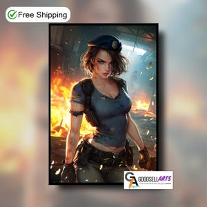 Jill Valentine Poster | Gaming Poster | Video Game Poster | Jill Valentine Art | Video Game Art | Jill Valentine gift | Game room decor