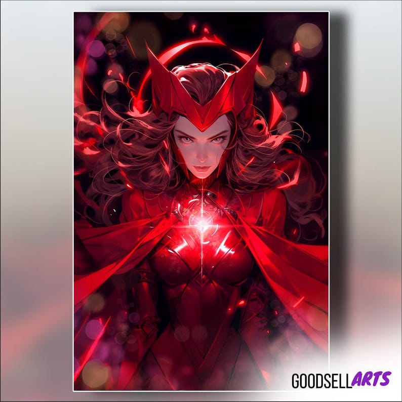 Scarlet Witch Poster | "No more mutants." | Wandavision | Avengers Wanda Art | Marvel MCU poster | Wanda Maximoff Poster | Game room decor image 1