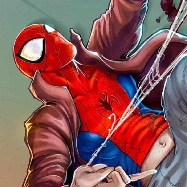 Póster de Spiderman Spiderverse / Póster de Peter B. Parker / Arte mural de Marvel / Impresión de Spider Verse / Regalos de Marvel para hombres / Impresión artística de Peter Parker imagen 6
