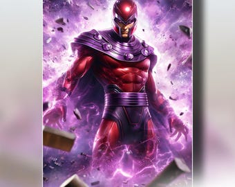 Magneto X-Men Art Print, Marvel supervillain wall decor, Erik Magnus gift poster, Marvel Rivals poster