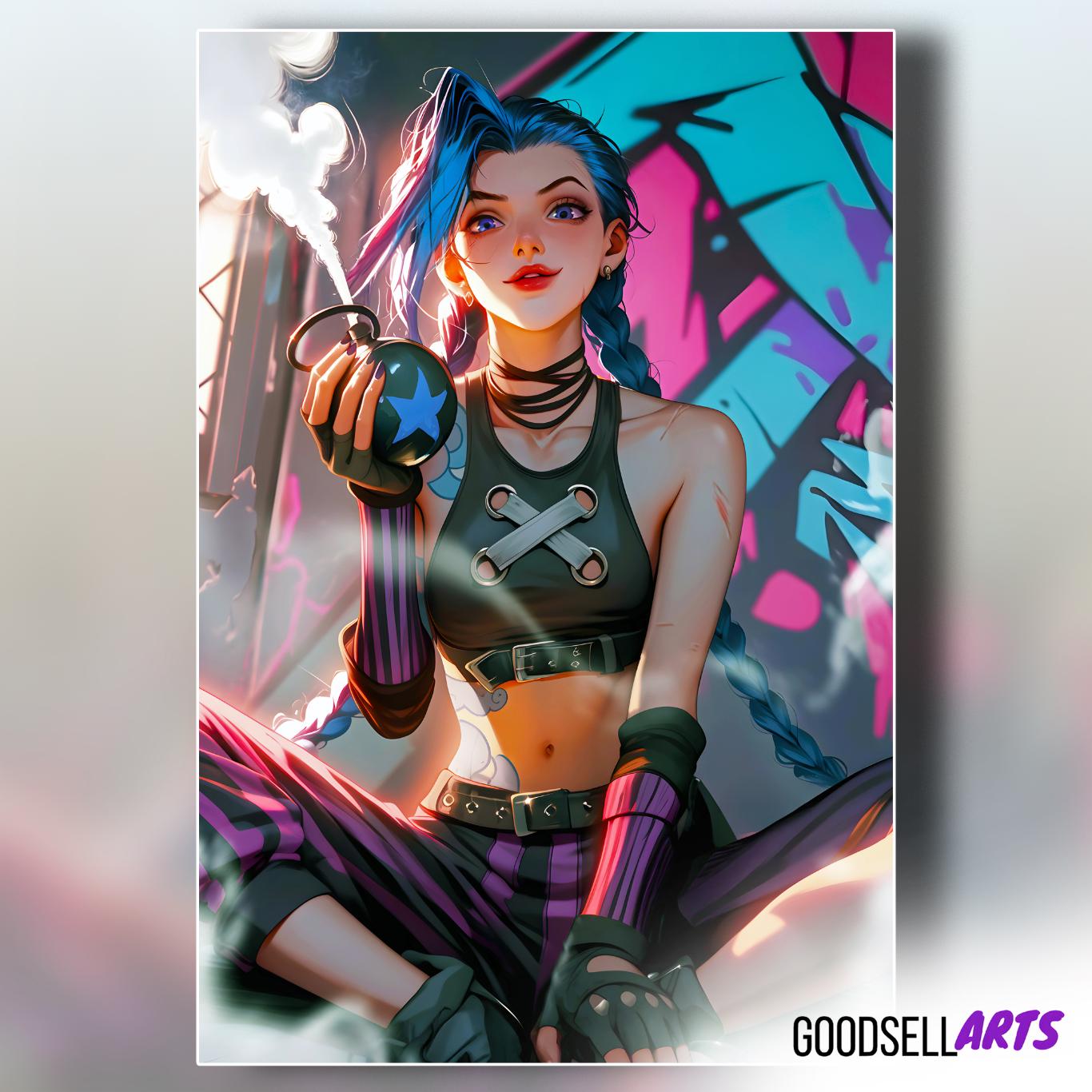 Arcane Jinx Poster | League of Legends Wall Art | Jinx Art Print