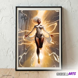 Storm Art Print | X-Men Wall Art | Marvel Rivals Poster | Ororo Munroe Print | X-Men 97 Fan Gift | Mutant Decor | Superhero Wall Art bild 8