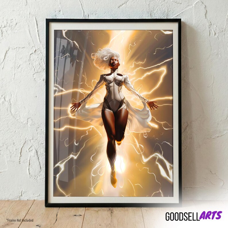 Storm Art Print | X-Men Wall Art | Marvel Rivals Poster | Ororo Munroe Print | X-Men 97 Fan Gift | Mutant Decor | Superhero Wall Art bild 8