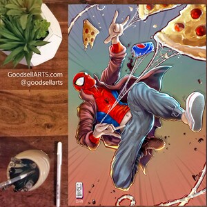 Póster de Spiderman Spiderverse / Póster de Peter B. Parker / Arte mural de Marvel / Impresión de Spider Verse / Regalos de Marvel para hombres / Impresión artística de Peter Parker imagen 3