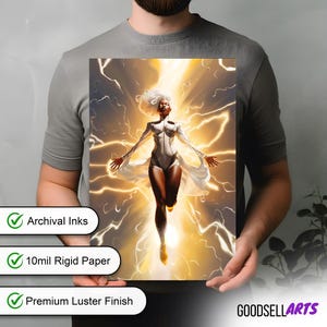 Storm Art Print | X-Men Wall Art | Marvel Rivals Poster | Ororo Munroe Print | X-Men 97 Fan Gift | Mutant Decor | Superhero Wall Art bild 4